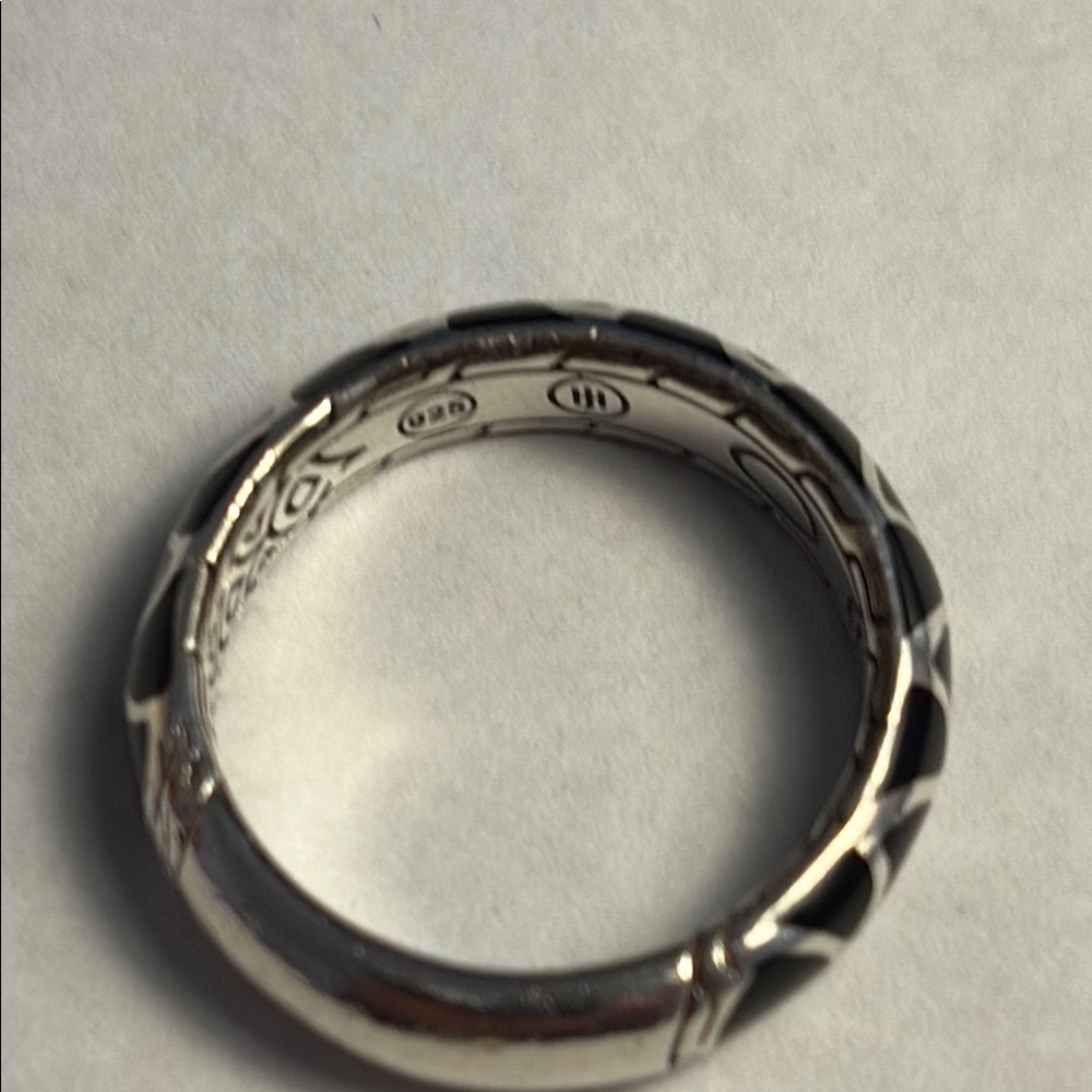 John Hardy Silver And Black Pattern Ring - image 2